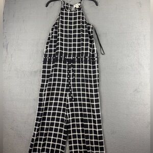 Diane Von Furstenberg Black and White Grid Top